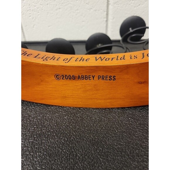 Abbey Press Metal & Wood Tabletop Candelabra Decor Christmas Easter Tapers 10×9 - Picture 6 of 8